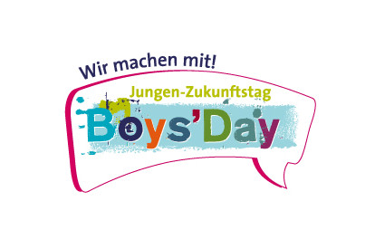 Abbildung Logo Boys'Day - Wir machen mit! Mit Klick zur vollständigen Meldung gelangen.