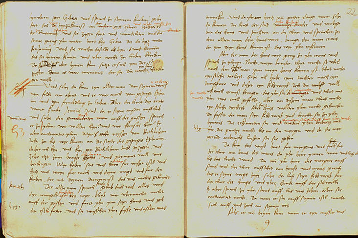 Abbildung Z 8, Nr. 473: Manuskript von Luthers Übersetzung von Teilen des Alten Testaments. Mit Klick zum Digitalisat im Viewer gelangen.