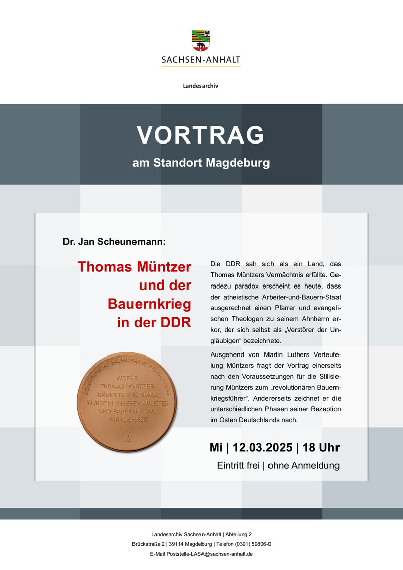 Veranstaltungsplakat zum Vortrag